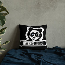 Load image into Gallery viewer, Premium Pillow freke-deke® yin yang panda on black
