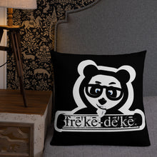 Load image into Gallery viewer, Premium Pillow freke-deke® yin yang panda on black