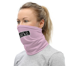 Load image into Gallery viewer, Neck Gaiter - freke-deke® distressed yin yang logo on pink
