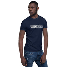 Load image into Gallery viewer, Short-Sleeve Unisex T-Shirt - freke-deke® yin yang logo distressed
