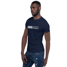 Load image into Gallery viewer, Short-Sleeve Unisex T-Shirt - freke-deke® yin yang logo distressed
