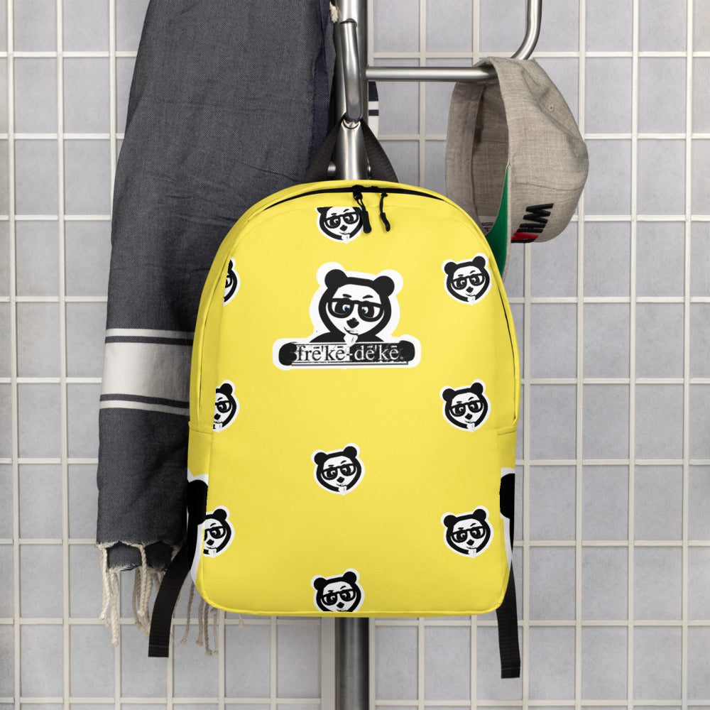 Minimalist Backpack freke-deke® yin yang panda on yellow