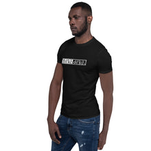 Load image into Gallery viewer, Short-Sleeve Unisex T-Shirt - freke-deke® yin yang logo distressed
