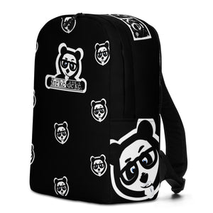 Minimalist Backpack - freke-deke® yin yang panda on black