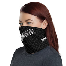 Load image into Gallery viewer, Neck Gaiter - freke-deke® distressed yin yang logo on black diamond background
