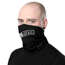 Load image into Gallery viewer, Neck Gaiter - freke-deke® yin yang logo distressed on black
