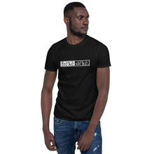 Load image into Gallery viewer, Short-Sleeve Unisex T-Shirt - freke-deke® yin yang logo distressed
