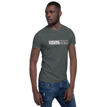 Load image into Gallery viewer, Short-Sleeve Unisex T-Shirt - freke-deke® yin yang logo distressed
