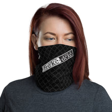 Load image into Gallery viewer, Neck Gaiter - freke-deke® distressed yin yang logo on black diamond background
