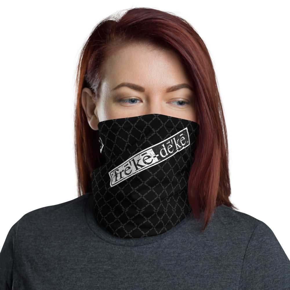 Neck Gaiter - freke-deke® distressed yin yang logo on black diamond background