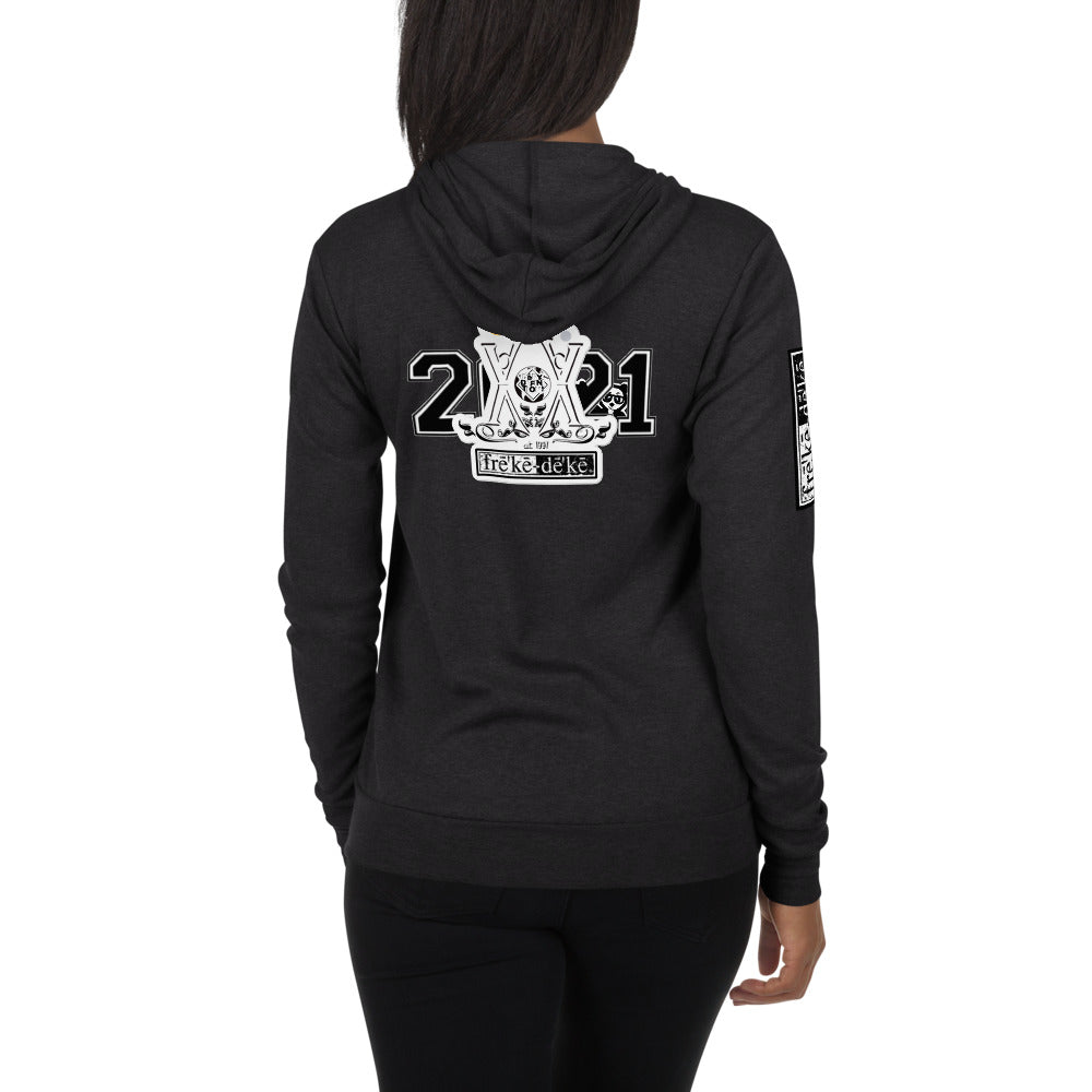 Unisex zip hoodie_freke-deke® 3 logo 2021 with YY Panda